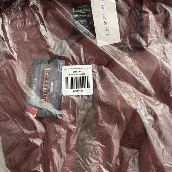 Her Universe Marvel Wandavision Wanda Peplum Top Scarlet Witch XS - Picture 5 of 7